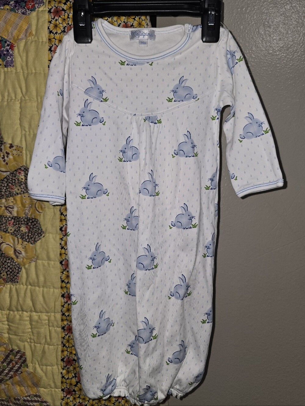 Nellapima White Sleep Sack with Blue Bunny Print - Baby Sleepwear